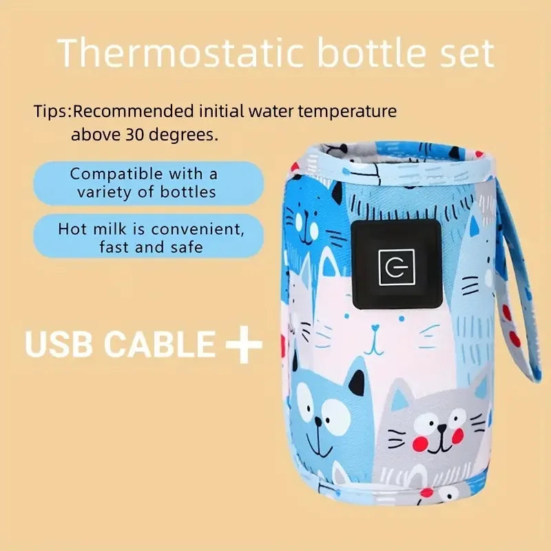 Chauffe-biberon portable USB à 3 niveaux de température.