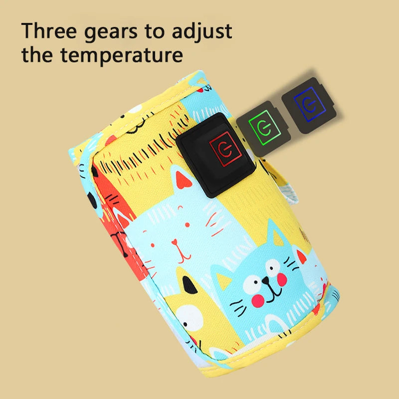 Chauffe-biberon portable USB à 3 niveaux de température.