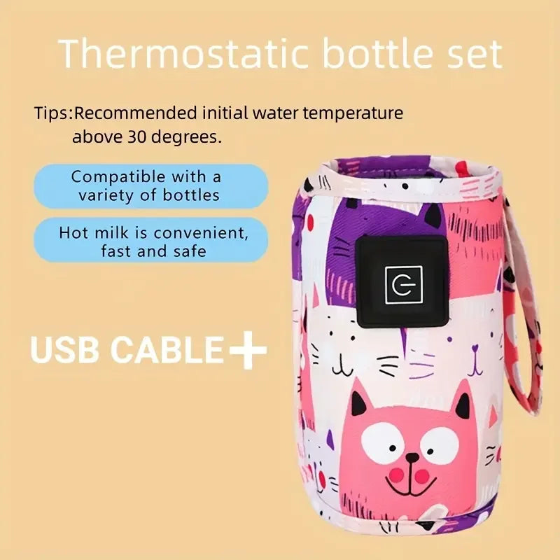 Chauffe-biberon portable USB à 3 niveaux de température.