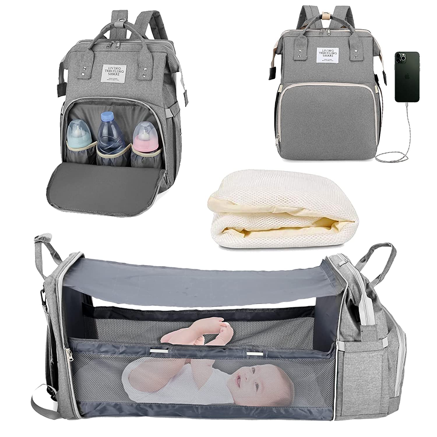 Sac à langer portatif | Berceau de voyage BabyNappy™ - L'Univers des Petits