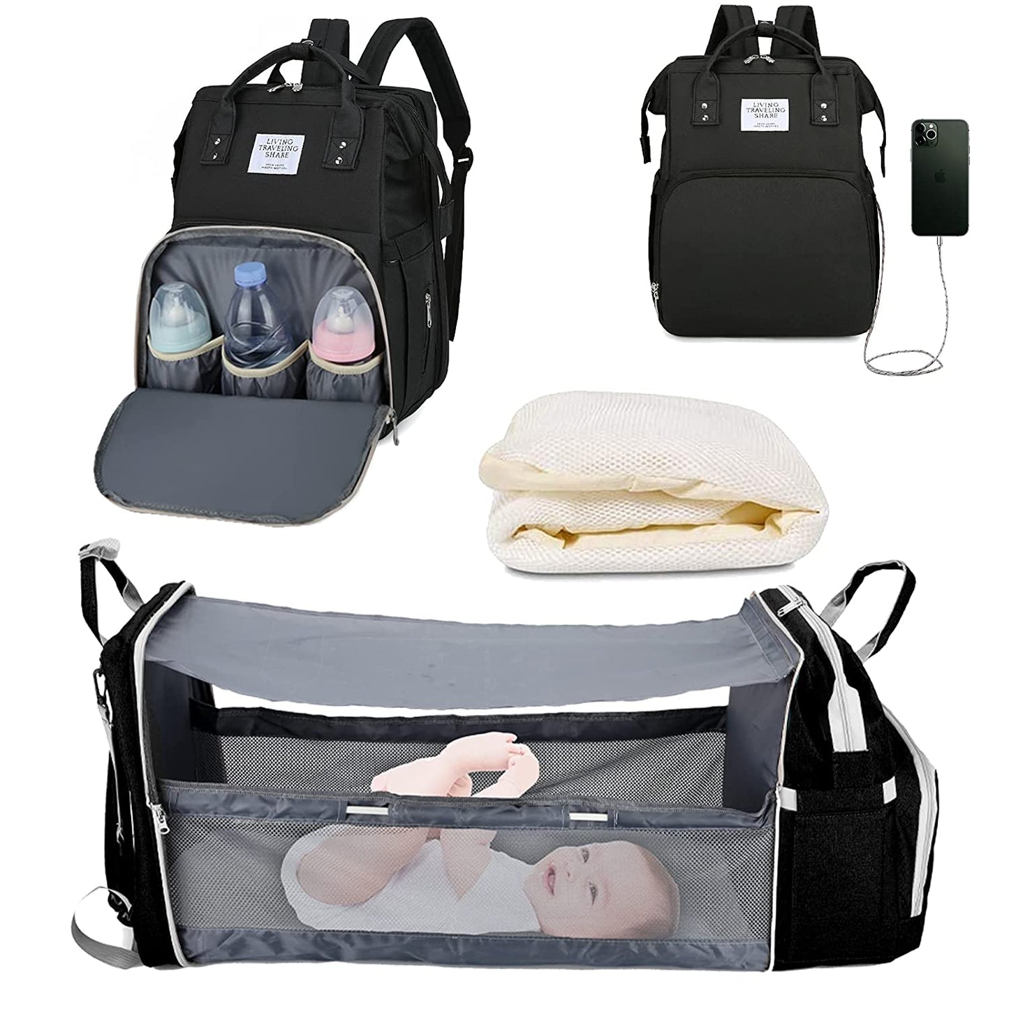 Sac à langer portatif | Berceau de voyage BabyNappy™ - L'Univers des Petits