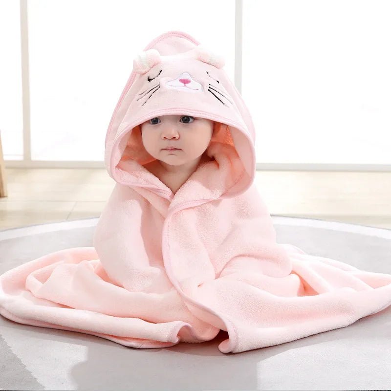 Serviette de bain à caouche douce pour bébé - Motif animal - L'Univers des Petits