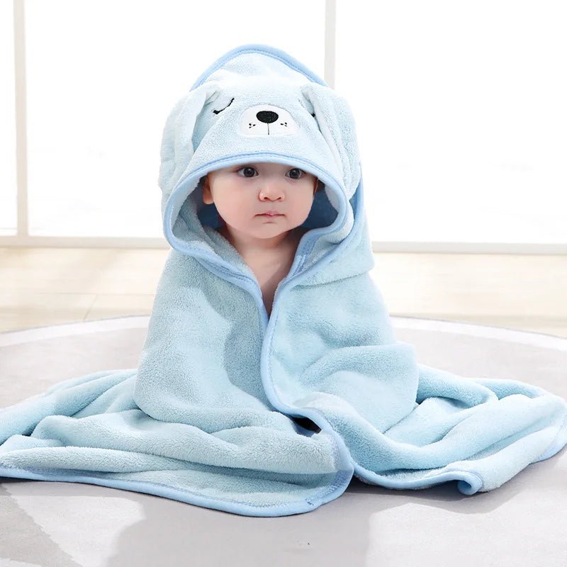 Serviette de bain à caouche douce pour bébé - Motif animal - L'Univers des Petits