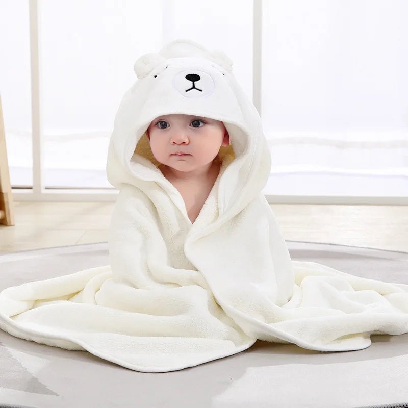 Serviette de bain à caouche douce pour bébé - Motif animal - L'Univers des Petits